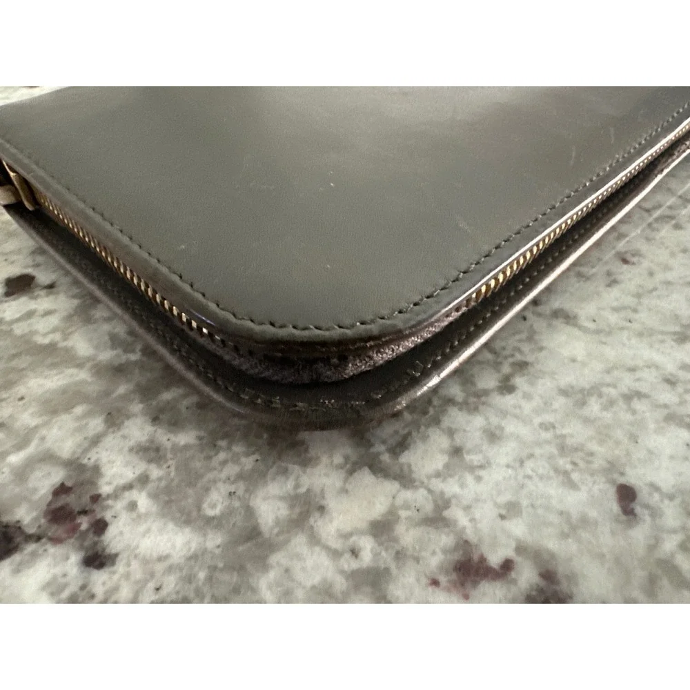 Saint Laurent Paris gray long zip-around wallet
